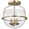 Nuvo Amado 3-Light Semi Flush Mount Vintage Brass Clear Glass 60/7821 - alternate 2